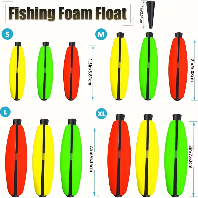 Fishing Bobber Float - 15 galleggianti a piolo per pesce